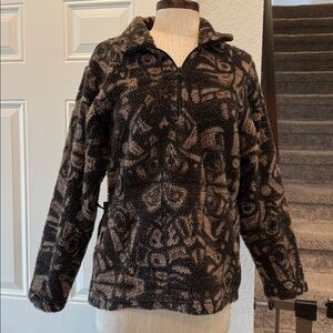 The North Face Aztec print Sherpa quarter zip